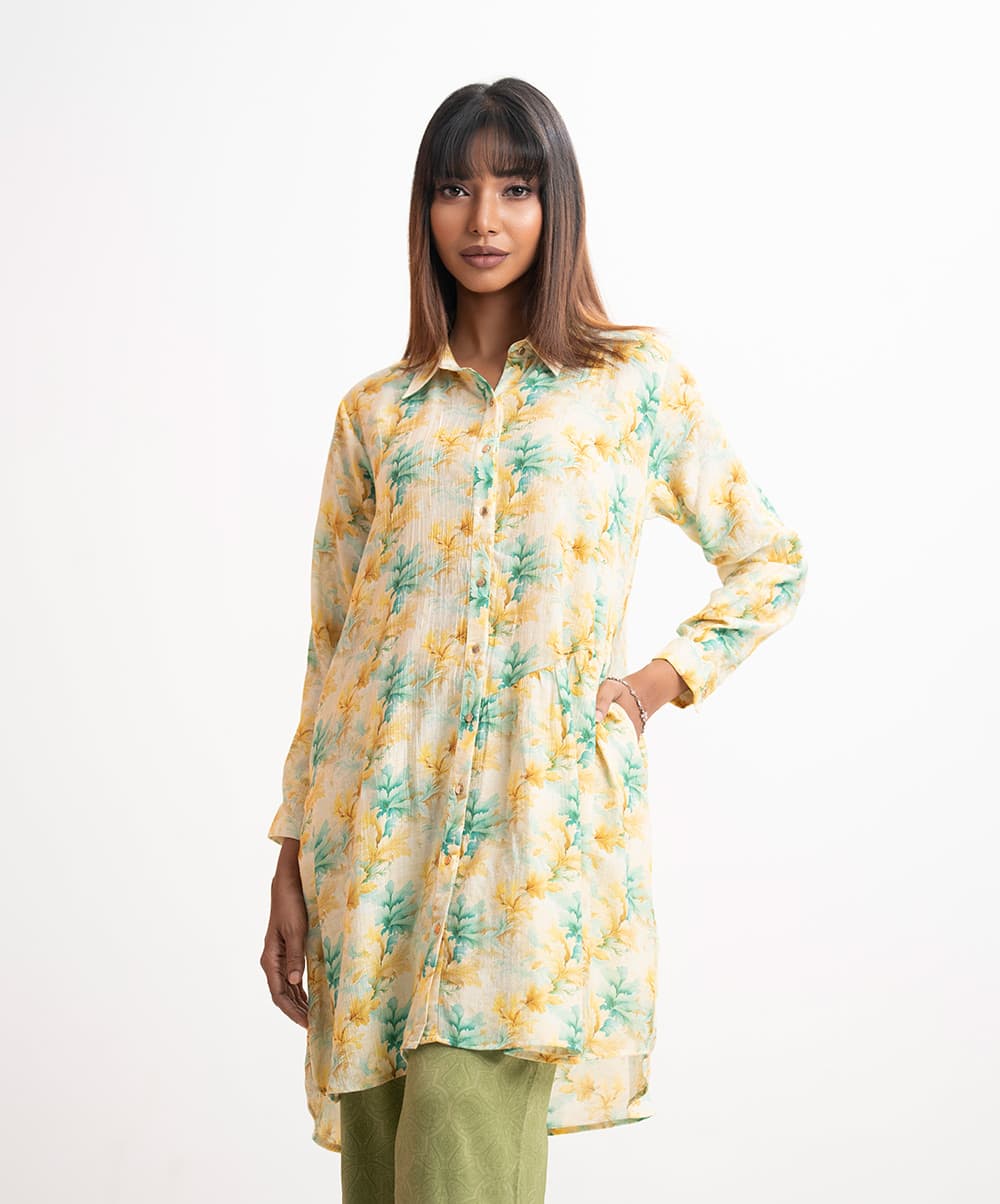 Printed Rayon-blend Ladies Shirt