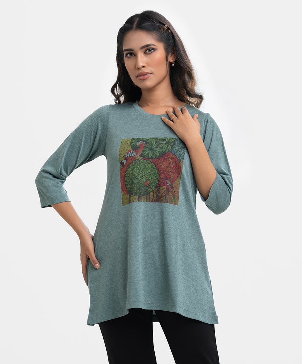 Green Cotton Ladies T-shirt